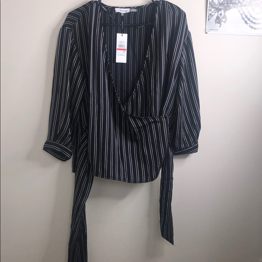 Calvin Klein Womens Top With Front Tie